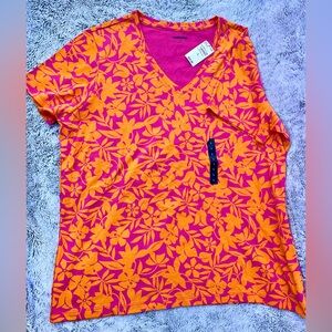 New with Tags Lands' End Women's Vivid Floral Tee